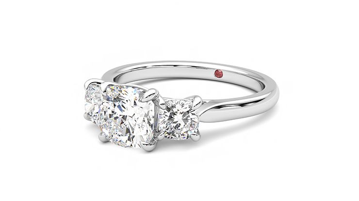 Taylor & Hart Harmony Cushion Engagement Ring 360 degree image 25
