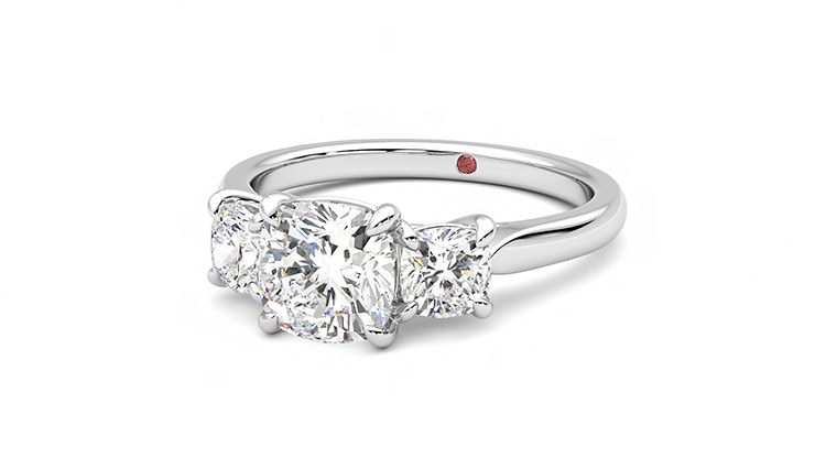 Taylor & Hart Harmony Cushion Engagement Ring 360 degree image 26