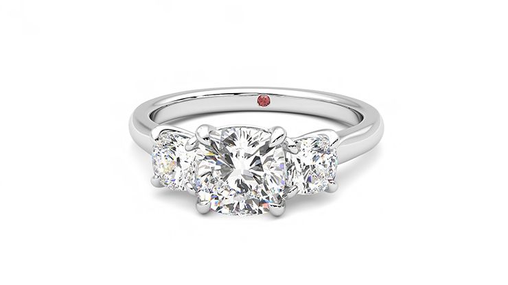 Taylor & Hart Harmony Cushion Engagement Ring 360 degree image 28