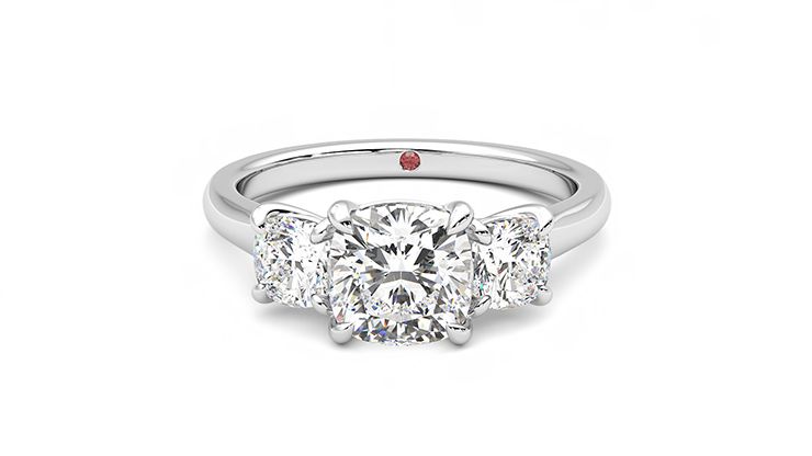 Taylor & Hart Harmony Cushion Engagement Ring 360 degree image 29