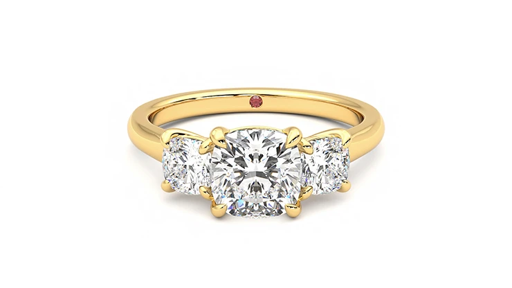 Taylor & Hart Harmony Cushion Engagement Ring 360 detail 01
