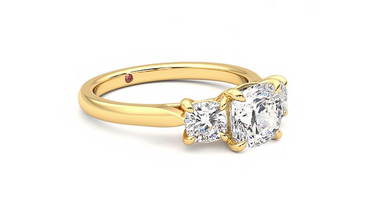 Taylor & Hart Harmony Cushion Engagement Ring 360 degree image 6