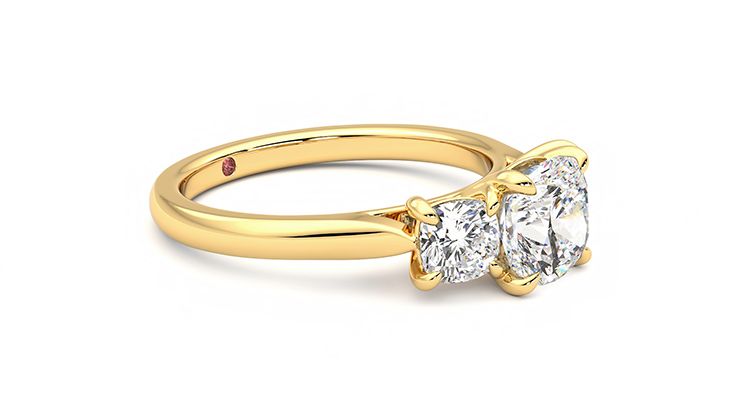Taylor & Hart Harmony Cushion Engagement Ring 360 degree image 7