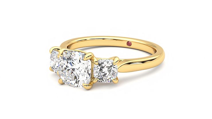 Taylor & Hart Harmony Cushion Engagement Ring 360 degree image 25