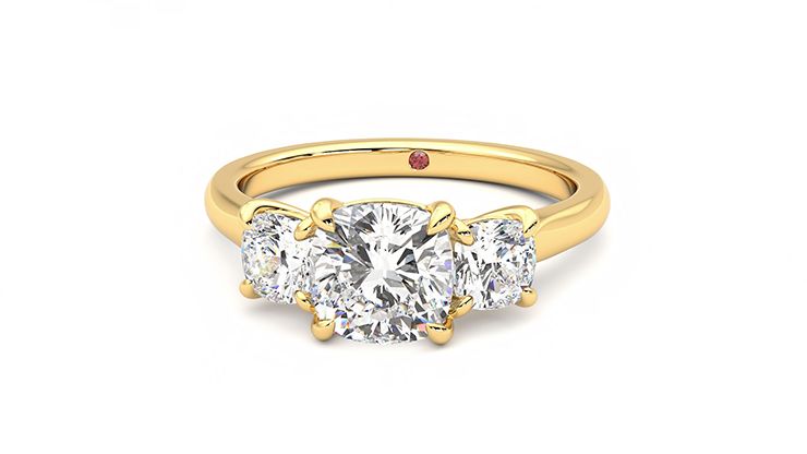 Taylor & Hart Harmony Cushion Engagement Ring 360 degree image 28