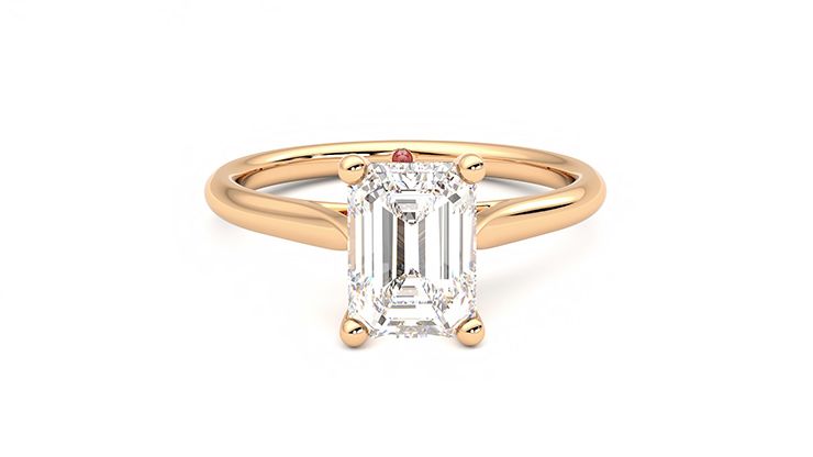 Taylor & Hart Hope Emerald Engagement Ring 360 degree image 1
