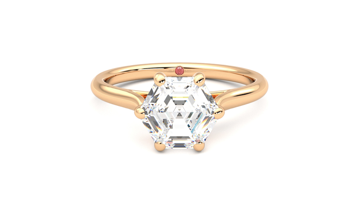 Taylor & Hart Hope Hexagonal Engagement Ring 360 degree image 0
