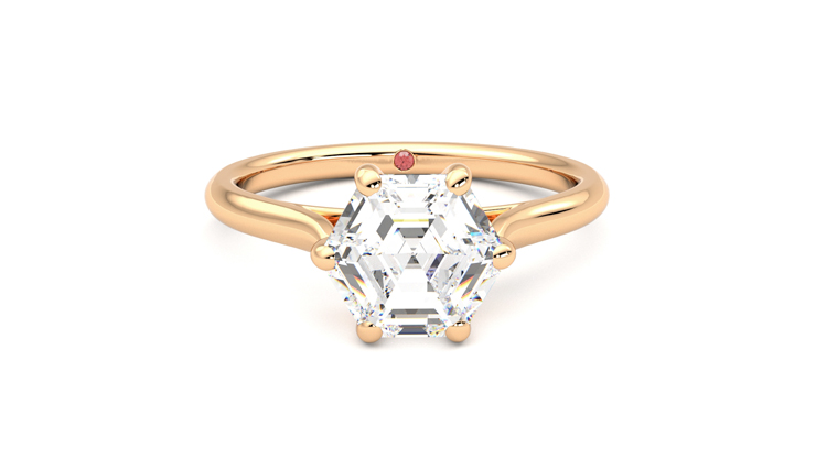 Taylor & Hart Hope Hexagonal Engagement Ring 360 degree image 1