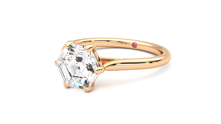 Taylor & Hart Hope Hexagonal Engagement Ring 360 degree image 25