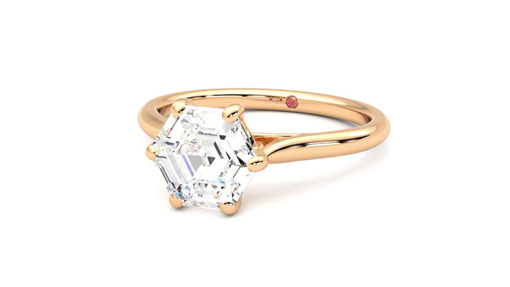 Taylor & Hart Hope Hexagonal Engagement Ring 360 degree image 26