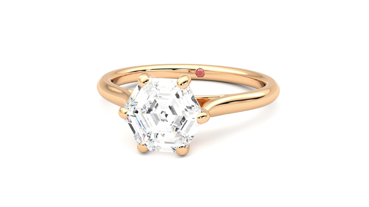 Taylor & Hart Hope Hexagonal Engagement Ring 360 degree image 27
