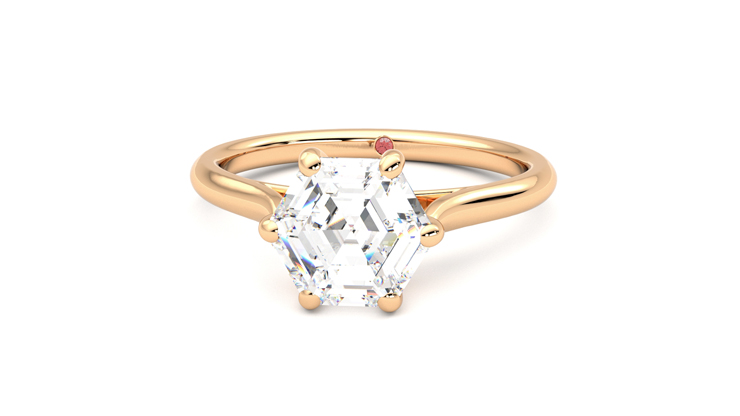 Taylor & Hart Hope Hexagonal Engagement Ring 360 degree image 28