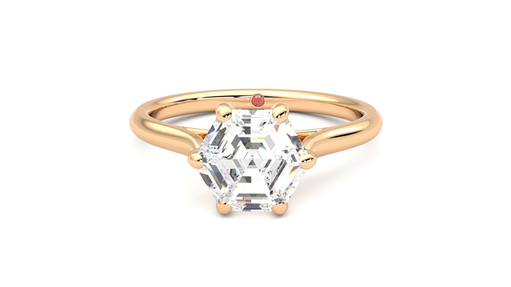 Taylor & Hart Hope Hexagonal Engagement Ring 360 degree image 29