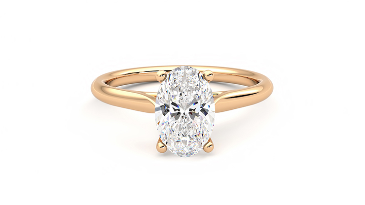 Oval solitaire deals gold engagement ring