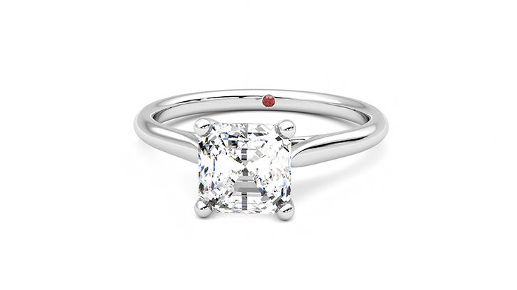 Taylor & Hart Hope Asscher Engagement Ring 360 degree image 28