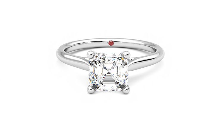 Taylor & Hart Hope Asscher Engagement Ring 360 degree image 29