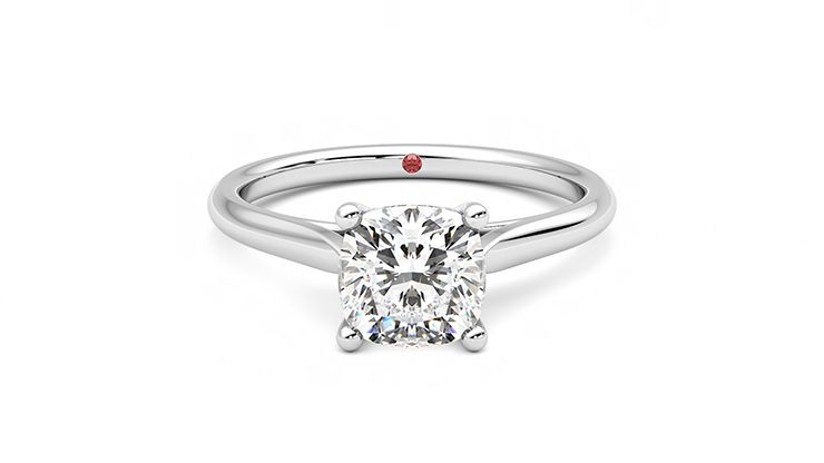 Taylor & Hart Hope Cushion Engagement Ring 360 degree image 0