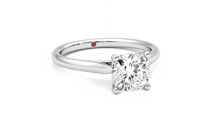 Taylor & Hart Hope Cushion Engagement Ring 360 degree image 4