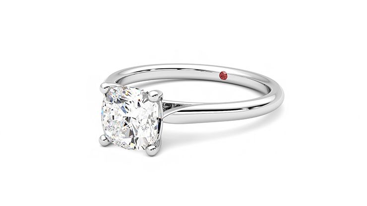 Taylor & Hart Hope Cushion Engagement Ring 360 degree image 25