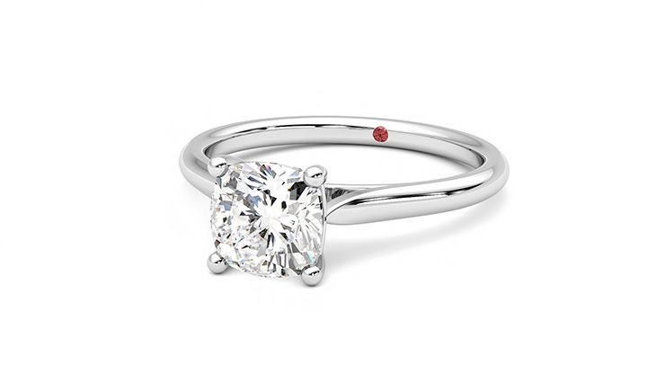 Taylor & Hart Hope Cushion Engagement Ring 360 degree image 26