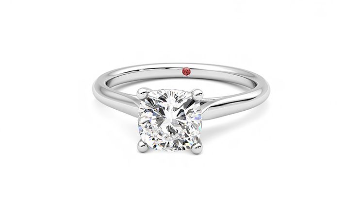 Taylor & Hart Hope Cushion Engagement Ring 360 degree image 28