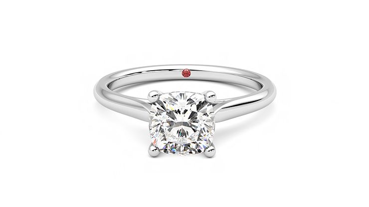 Taylor & Hart Hope Cushion Engagement Ring 360 degree image 29