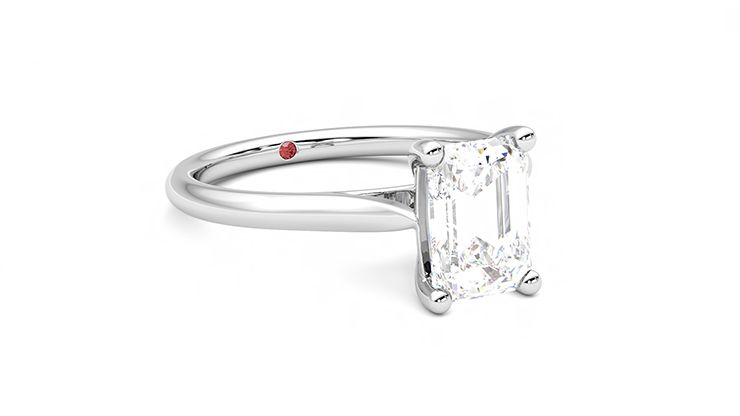 Taylor & Hart Hope Emerald Engagement Ring 360 degree image 5