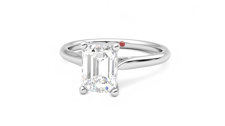 Taylor & Hart Hope Emerald Engagement Ring 360 degree image 27