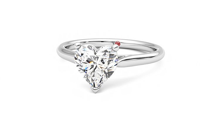 Taylor & Hart Hope Heart Engagement Ring 360 degree image 27