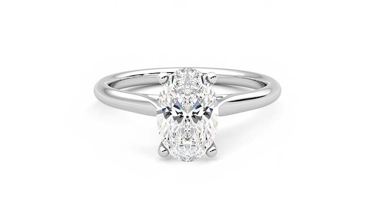 Taylor & Hart Hope Oval Engagement Ring 360 degree image 0
