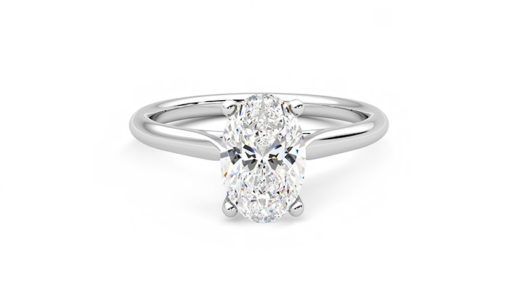 Taylor & Hart Hope Oval Engagement Ring 360 degree image 1
