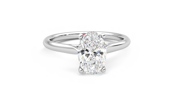 Taylor & Hart Hope Oval Engagement Ring 360 degree image 2