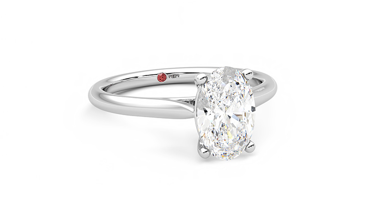 Taylor & Hart Hope Oval Engagement Ring 360 degree image 4