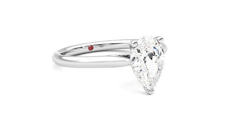Taylor & Hart Hope Pear Engagement Ring 360 degree image 5
