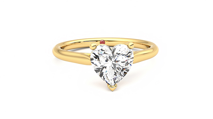 Heart diamond store gold ring