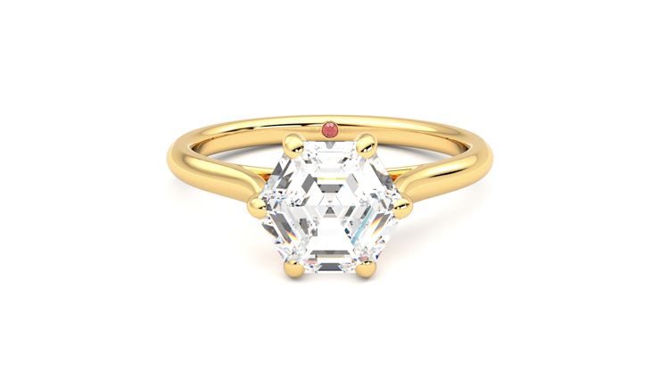 Taylor & Hart Hope Hexagonal Engagement Ring 360 degree image 0