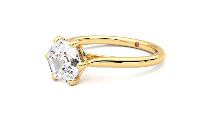 Taylor & Hart Hope Hexagonal Engagement Ring 360 degree image 24