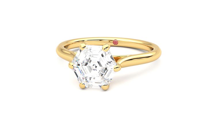 Taylor & Hart Hope Hexagonal Engagement Ring 360 degree image 27