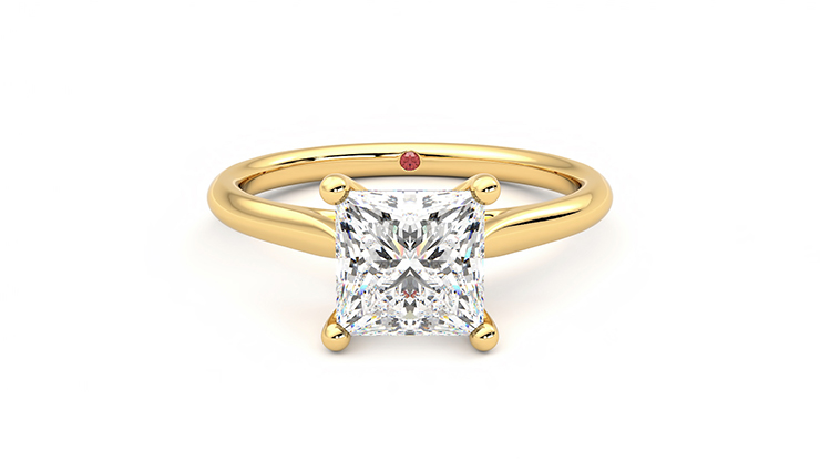 Taylor & Hart Hope Princess Engagement Ring 360 degree image 0