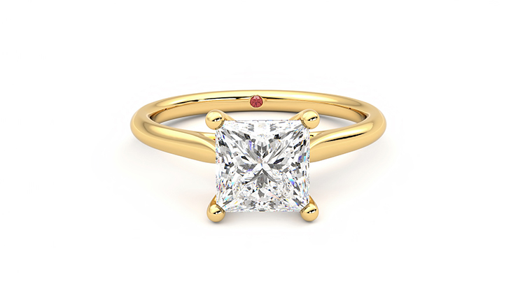 Taylor & Hart Hope Princess Engagement Ring 360 degree image 1