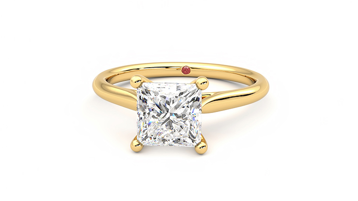 Taylor & Hart Hope Princess Engagement Ring 360 degree image 28
