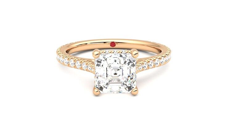 Taylor & Hart Hope Asscher Engagement Ring 360 degree image 1