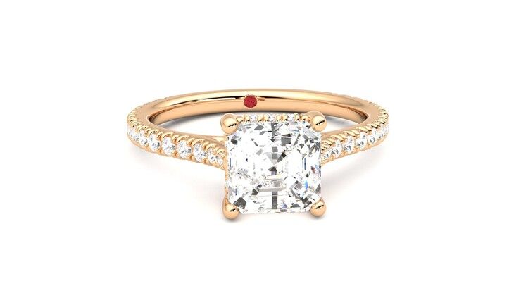 Taylor & Hart Hope Asscher Engagement Ring 360 degree image 2