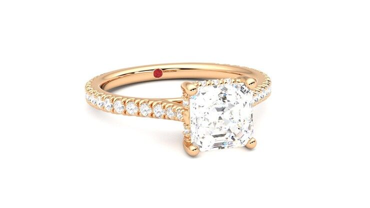 Taylor & Hart Hope Asscher Engagement Ring 360 degree image 4
