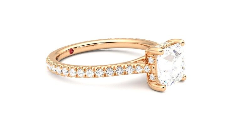 Taylor & Hart Hope Asscher Engagement Ring 360 degree image 7