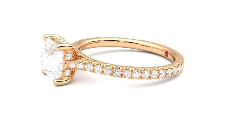 Taylor & Hart Hope Asscher Engagement Ring 360 degree image 22