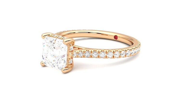 Taylor & Hart Hope Asscher Engagement Ring 360 degree image 24