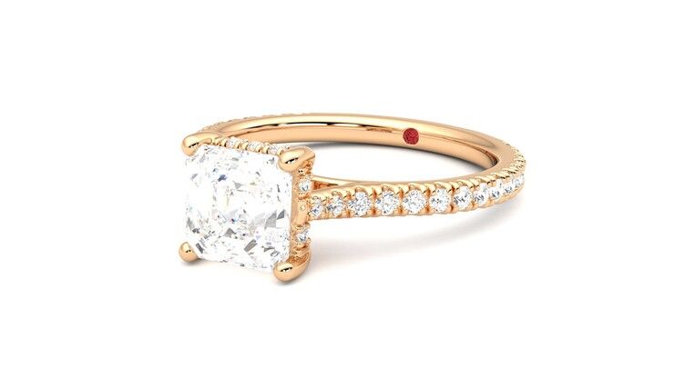 Taylor & Hart Hope Asscher Engagement Ring 360 degree image 25
