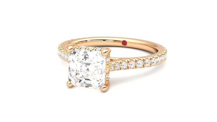 Taylor & Hart Hope Asscher Engagement Ring 360 degree image 26