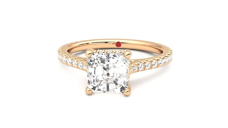 Taylor & Hart Hope Asscher Engagement Ring 360 degree image 28